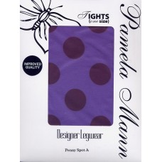 Pamela Mann Penny Spot Tights in Fluorescent Purple